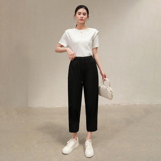 薄款女裤春夏季韩版松紧腰高弹力奶奶裤   AC-5K7186 商品图0