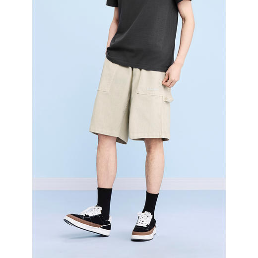 GXG男装 大口袋贴布牛仔短裤绣花工装短裤通勤短裤 2025夏季热卖 商品图3