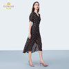 乔万尼新品浪漫法式V领前开叉碎花100%真丝连衣裙ED2E517 商品缩略图2