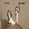 ZHR时尚凉鞋2025新款夏季罗马夹趾女款平底交叉配裙子外穿凉鞋 商品缩略图3