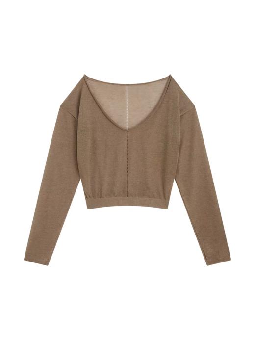 出逃赤岗西/25SSM69/原创微透莱赛尔宽松短款针织罩衫 商品图3