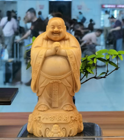 八方聚财弥勒°黄杨木摆件 商品图0