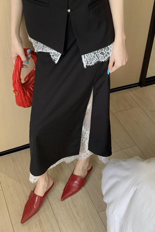 ANSUABEL 法式蕾丝拼接马甲半裙套装 20509 商品图2
