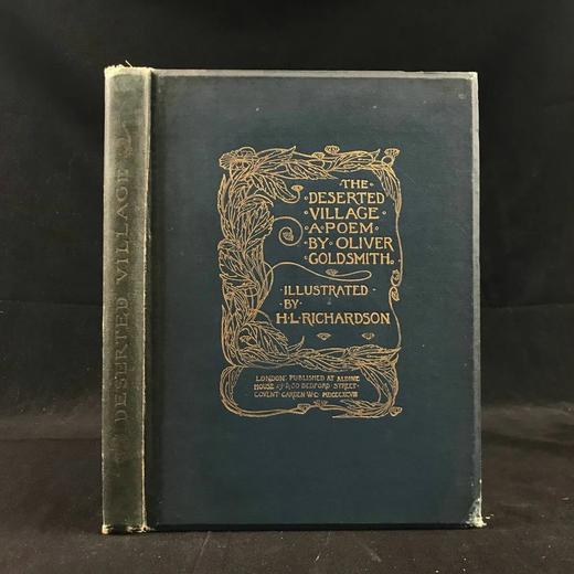 1898年 戈德史密斯《荒弃村庄》 12幅插图 漆布精装32开 商品图0