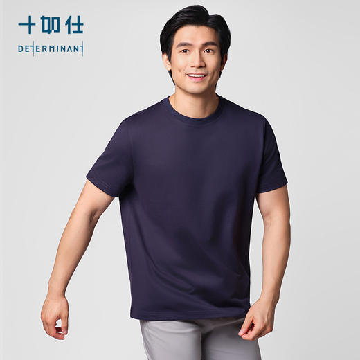 十如仕无水染T恤男士运动休闲半袖简约圆领透气-T02-20 商品图2