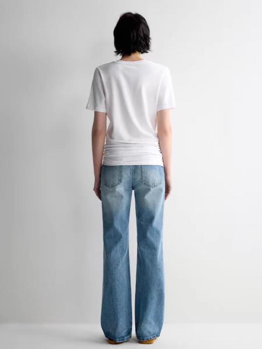 出逃赤岗西/25SST133/舒适莫代尔双色腰间堆叠感修身短袖T恤 商品图1