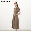 NEELLY纳俪商场同款夏季新款法式复古方领连衣裙女收腰显瘦长裙N25051Y01128 商品缩略图0