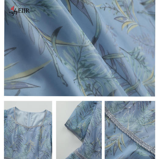 司歌雪纺碎花收腰连衣裙短袖A911082X 商品图2