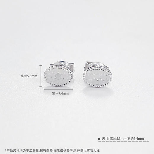 【限时8.8折】【线上铂金馆】PT950 【国际铂金协会 精品】铂金空心鱼鳞椭圆形耳饰耳钉（直针配铂金耳迫）(ACPTES00011)预售产品下单后不退款不退货不换货不补差价) 商品图2