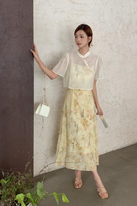 SIA SAYLOR 新中式印花吊带套装连衣裙 20497 商品图0