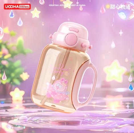 uooha好悠趣PPSU双饮杯甜星物语-粉色 800ml 商品图0
