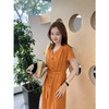 2506301    橙色显白 亚麻连衣裙 商品缩略图0