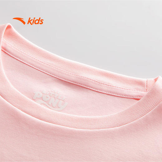 安踏儿童短袖T恤2025夏女小童小马宝莉联名圆领卡通短T恤362529104 商品图6
