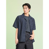 GXG男装 轻水洗短袖衬衫古巴领牛仔衬衣度假风上衣 2025夏季热卖 商品缩略图4