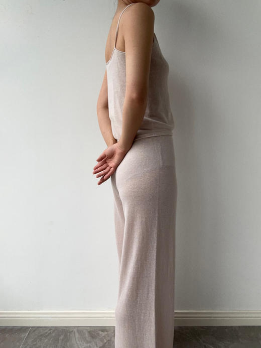 ZAANLI｜ZNSS25022 汉麻天丝卷边吊带针织背心 [ 绿 /  杏 / 棕 ] 商品图7