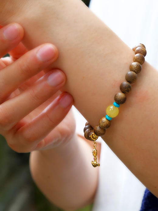 巧也【沉韵禅心】8mm奇楠沉香配南红蜜蜡手珠国风手串禅意风 商品图8