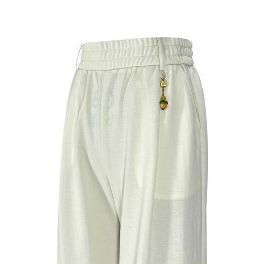 女裤春夏季韩版松紧腰国风醋酸麻感直筒托底裤    AC-5K7266 商品图5