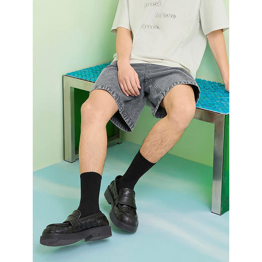 GXG男装 特殊风格牛仔短裤通勤五分裤水洗休闲短裤 2025夏季热卖 商品图3