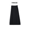 VIMAGE纬漫纪高腰简约百搭黑色廓形长款显瘦半身裙2025夏季新款V2301939 商品缩略图5