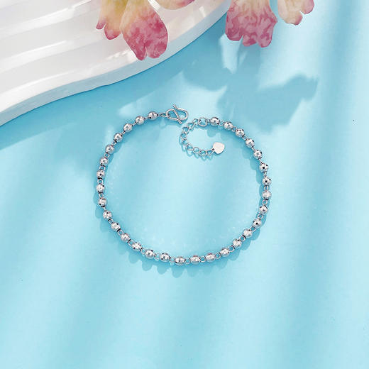 【限时8.8折】【线上铂金馆】PT950 铂金空心调节转运金珠蹦迪珠手链（珠约3-3.4mm）(PTSL00078)预售产品下单后不退款不退货不换货不补差价) 商品图0