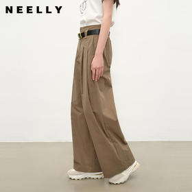 NEELLY纳俪商场同款夏季新款休闲百搭显瘦直筒裤女时尚通勤长裤N25051H01124