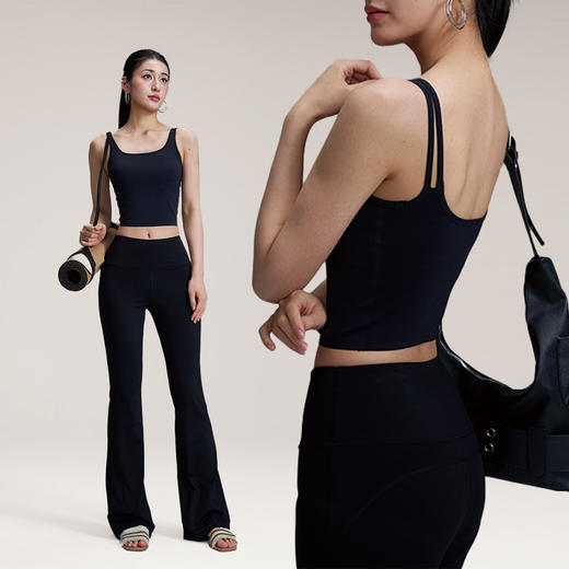 【路路精选】瑜伽背心女含胸垫透气吸湿排汗紧身及腰健身瑜伽背心运动背心 商品图3