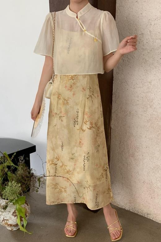 SIA SAYLOR 新中式印花吊带套装连衣裙 20497 商品图3