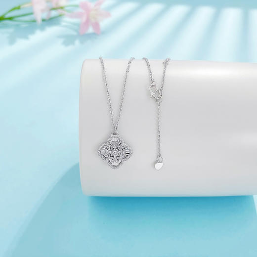 【限时8.8折】【线上铂金馆】PT950 #复古风 铂金空心调节四方如意套链(PTTL00120)预售产品下单后不退款不退货不换货不补差价) 商品图0