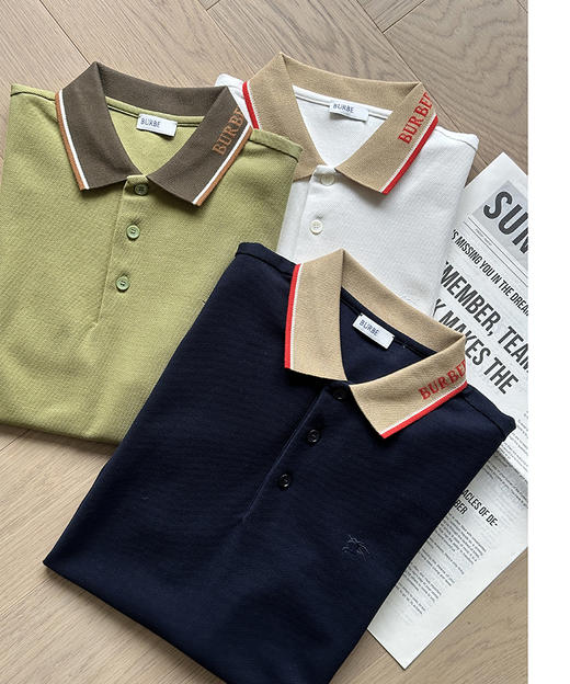 现货 THS-限时 B家 男士撞色翻领logo徽标刺绣polo衫 AH2496 商品图0