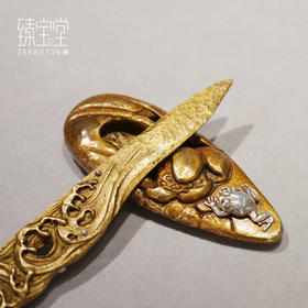 臻宝堂雕刻采莲茶刀