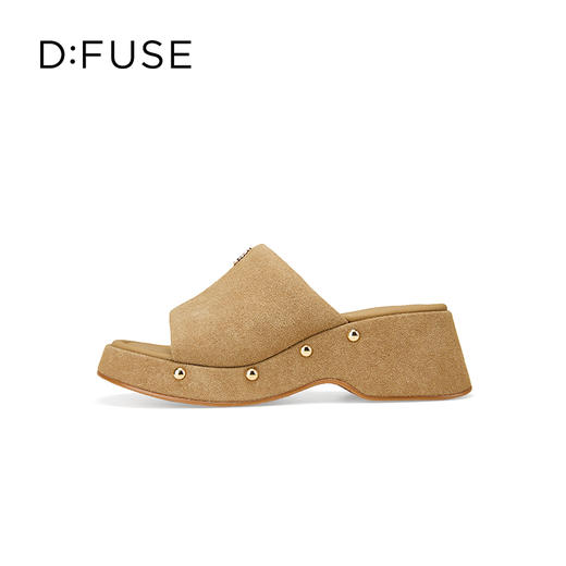 【张小婉同款】Dfuse迪芙斯2025夏季新款露趾拖鞋增高厚底坡跟凉拖DFD2110024 商品图12