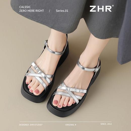 ZHR则则蝴蝶结凉鞋2025新款厚底罗马松糕底凉鞋气质百搭洋气女鞋 商品图7