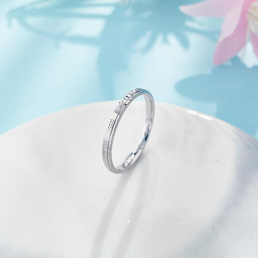 【限时8.8折】【线上铂金馆】PT950 铂金空心固口车花仿钻圈戒线戒（面宽约1.7-2.1mm）(PTJZ00093)预售产品下单后不退款不退货不换货不补差价) 商品图0