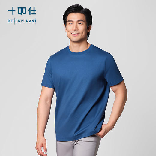 十如仕无水染T恤男士运动休闲半袖简约圆领透气-T02-20 商品图3