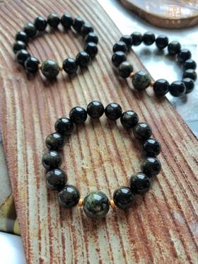 泰山石金曜石能量手串