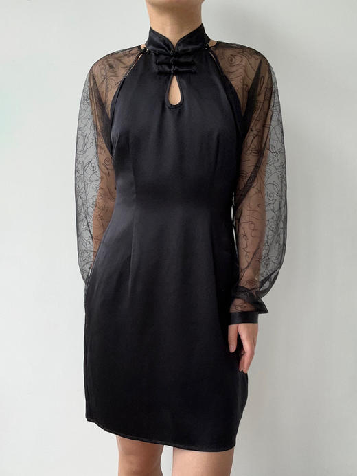 丝所｜24W025A 两件套蕾丝连衣裙［ 黑 ] 商品图0