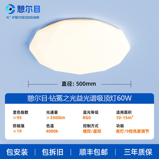 憩尔目·钻冕之光益光谱吸顶灯 商品图2