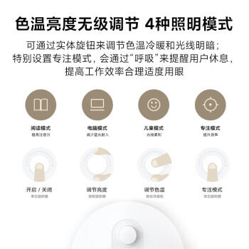 米家（MIJIA）1S增强版智能学习台灯卧室儿童读写书桌led小米灯具 商品图4