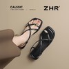 ZHR时尚凉鞋2025新款夏季罗马夹趾女款平底交叉配裙子外穿凉鞋 商品缩略图5