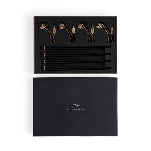 Michael Aram 禅宗花园系列 镂空 黑色筷子餐具架4件套 商品图2