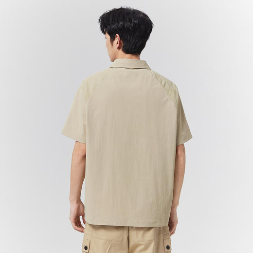 GXG男装25夏季时尚拉链口袋翻领简约通勤休闲男式短袖POLO衫K&C 商品图7
