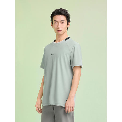 GXG男装 圆领T恤简约纯色上衣圆领短袖针织 2025夏季热卖 商品图2