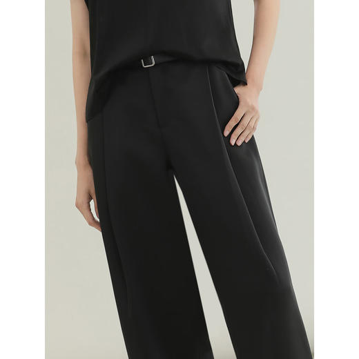 COCOBELLA轻奢仿醋酸休闲裤雾面缎女垂坠气质阔腿裤PA3079-2 商品图1