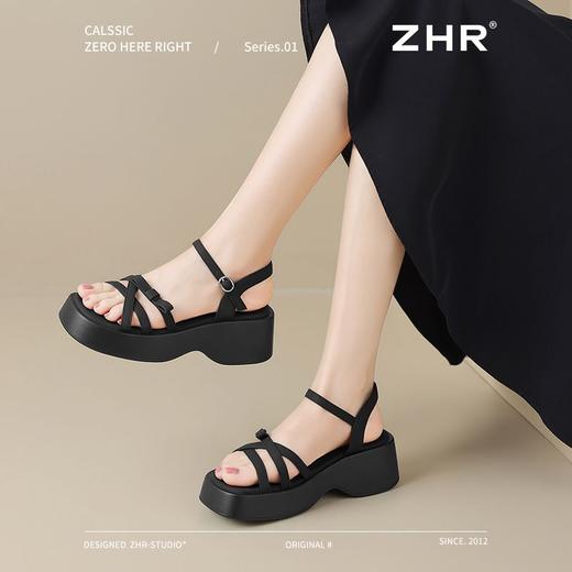 ZHR则则蝴蝶结凉鞋2025新款厚底罗马松糕底凉鞋气质百搭洋气女鞋 商品图6