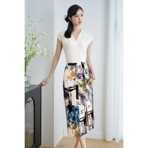 剩S/M/L/XL 【休闲套装】2025夏季时尚气质莱赛尔针织衫印花半裙3702 商品图0