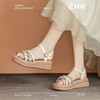ZHR则则水钻5CM坡跟凉鞋女夏季仙女风凉鞋女外出百搭气质高跟鞋女 商品缩略图7