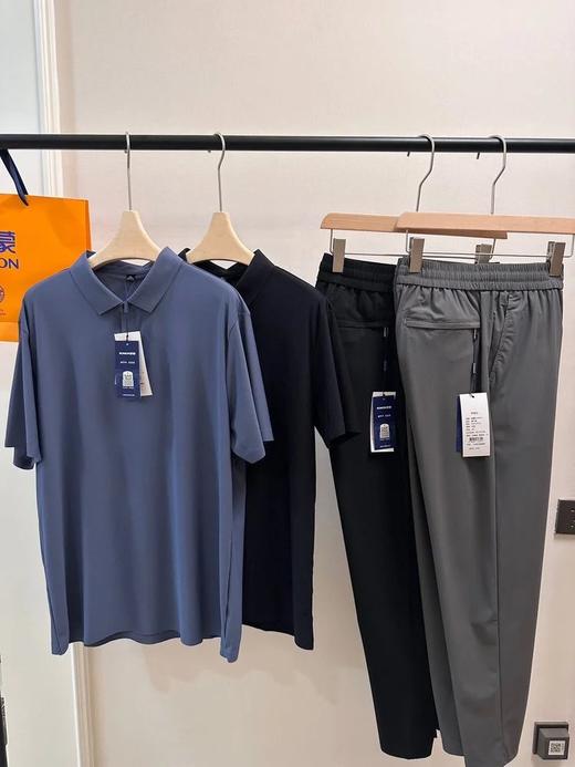 【复团开始】千元套装️仅需99ROMON罗蒙男士冰感无痕轻奢POLO休闲裤上身高级感满满锦氨纶冰丝速干面料清凉透气速干不沾身基地直邮 商品图3