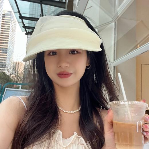 【气质款防晒帽🔥】显脸小还能防晒！欧根纱发箍空顶帽，度假出游气质满分✨新款欧根纱发箍空顶帽  商品图2