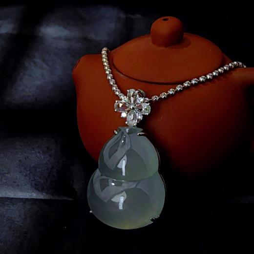 Pt （铂金）镶嵌翡翠葫芦项坠 商品图6