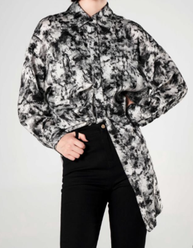 S6  臣禾 中国风水墨抽象印花衬衫K213022977 